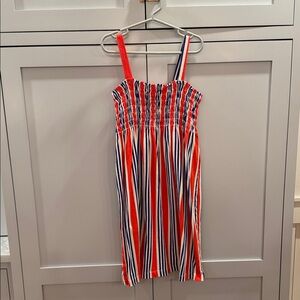 Hanna Andersson Striped Red and Blue Kids Dress like new size 8
